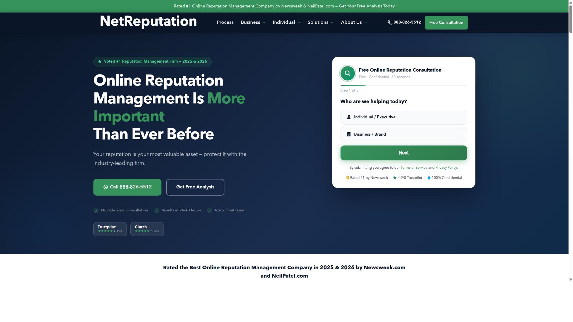 NetReputation website